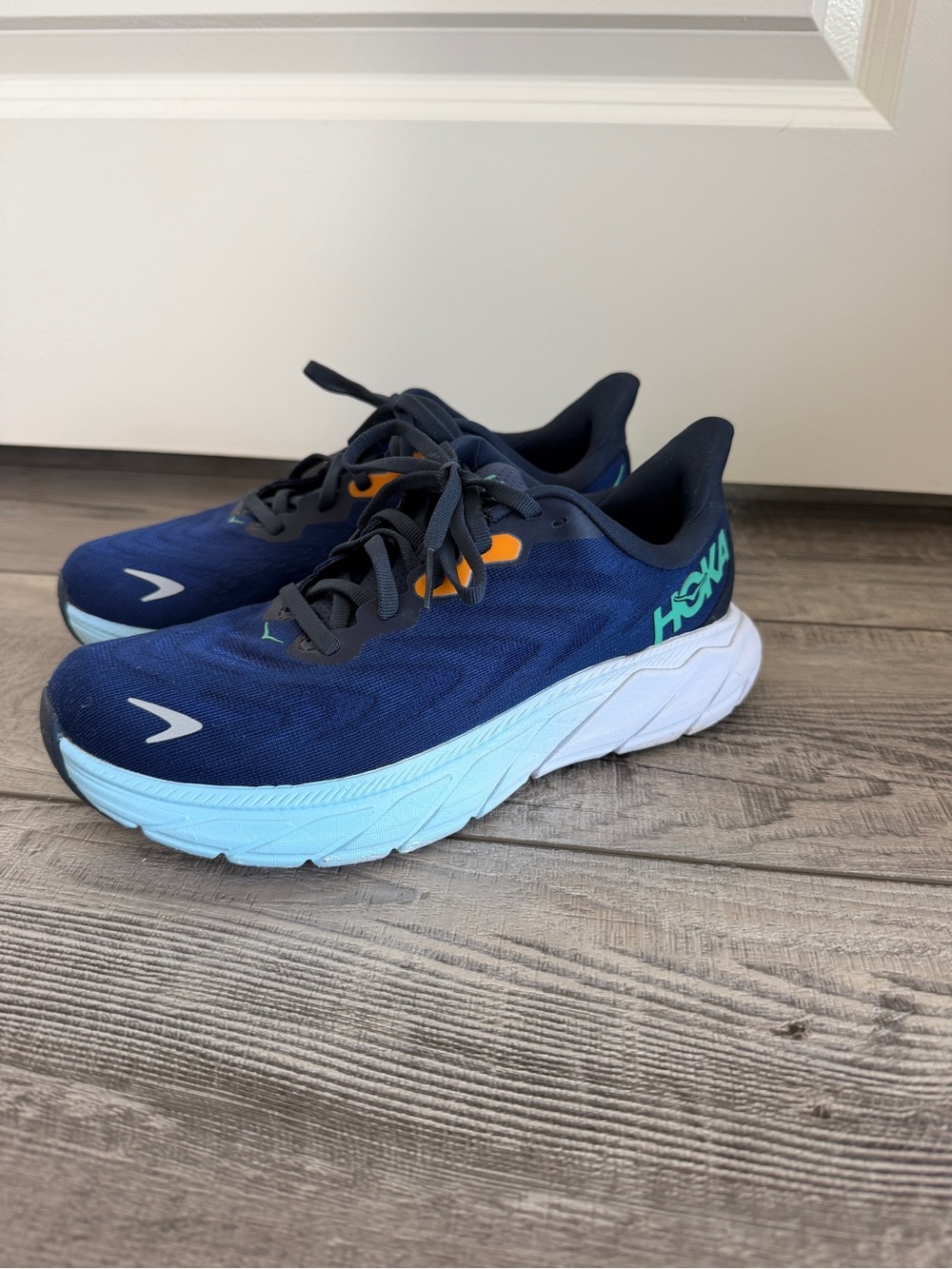 Hoka Women’s Navy Blue & Light Blue Sneakers with Teal Logo